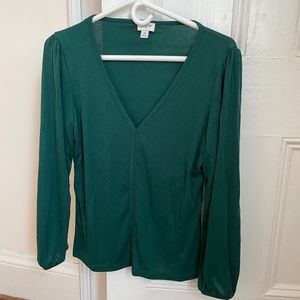 J. Crew Emerald Green V-Neck Sweater